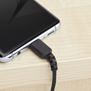 StarTech.com 1m USB A to USB C Charging Cable - Durable Fast Charge & Sync USB 2.0 to USB Type C Data Cord - Rugged TPE Jacket Aramid Fiber M/M 3A Black - Samsung S10, iPad Pro, Pixel view 6