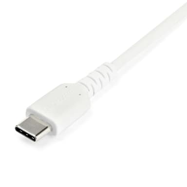 StarTech.com 1m USB A to USB C Charging Cable - Durable Fast Charge & Sync USB 2.0 to USB Type C Data Cord - Rugged TPE Jacket Aramid Fiber M/M 3A White - Samsung S10, iPad Pro, Pixel view 3