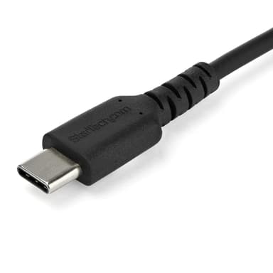 StarTech.com 1m USB C Charging Cable - Durable Fast Charge & Sync USB 2.0 Type C to USB C Laptop Charger Cord - TPE Jacket Aramid Fiber M/M 60W Black - Samsung S10 S20 iPad Pro MS Surface view 3