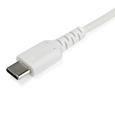 StarTech.com 1m USB C Charging Cable - Durable Fast Charge & Sync USB 2.0 Type C to USB C Laptop Charger Cord - TPE Jacket Aramid Fiber M/M 60W White - Samsung S10 S20 iPad Pro MS Surface view 3