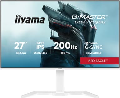 iiyama G-MASTER GB2771QSU-W1 computer monitor 68.6 cm (27") 2560 x 1440 pixels Wide Quad HD LCD White view 3