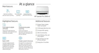 HP Scanjet Pro 2000 s2 Sheet-feed Scanner Sheet-fed scanner 600 x 600 DPI A4 Black, White view 11