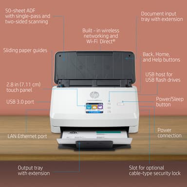 HP Scanjet Pro N4000 snw1 Sheet-feed Scanner Sheet-fed scanner 600 x 600 DPI A4 Black, White view 16
