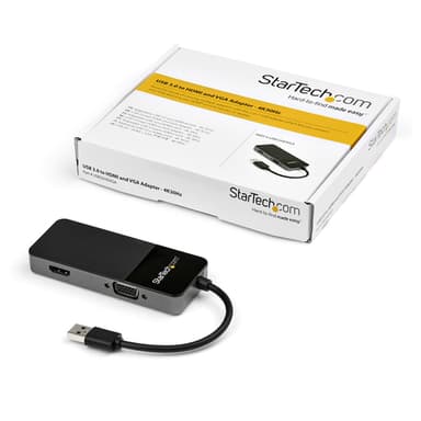 StarTech.com USB 3.0 to HDMI and VGA Adapter - 4K/1080p USB Type-A Dual Monitor Multiport Adapter Converter - External Video Graphics Card for Multiple Screens - Multi Display USB Adapter view 5