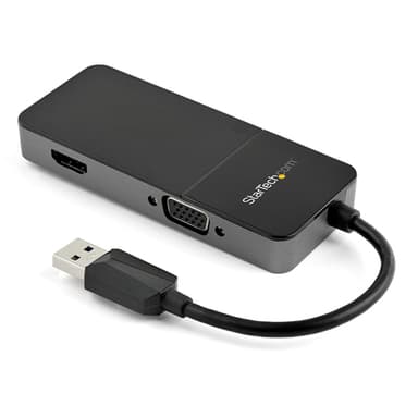 StarTech.com USB 3.0 to HDMI and VGA Adapter - 4K/1080p USB Type-A Dual Monitor Multiport Adapter Converter - External Video Graphics Card for Multiple Screens - Multi Display USB Adapter view 1