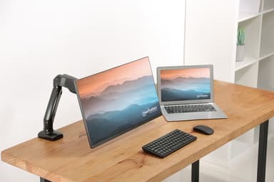 Manhattan Desk Mount for TV & Monitors (Full Motion Spring), For screens 13" to 27", C-Clamp or Grommet Assembly, VESA compatibility: 75x75mm and 100x100mm - check the dimensions of the four mounting holes on back of screen to ensure it fits, Max 9kg, Black,Bracket view 14