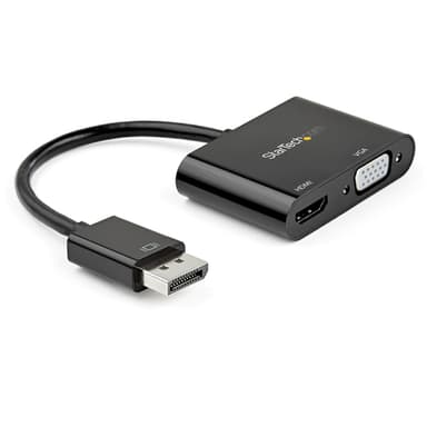 StarTech.com DisplayPort to HDMI VGA Adapter - DisplayPort 1.2 HBR2 to HDMI 2.0 (4K 60Hz) or VGA 1080p Converter Dongle - DP to HDMI or VGA Monitor Adapter - Digital Video Display Adapter view 1