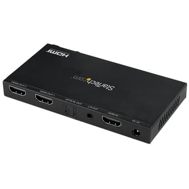StarTech.com 2-Port HDMI Splitter (1x2) - 4K 60Hz UHD HDMI 2.0 Audio Video Splitter w/ Scaler & Audio Extractor (3.5mm/SPDIF) - Dual HDMI Splitter (1-In 2-Out) - EDID Copy - TV/Projector view 2