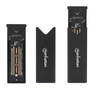 Manhattan M.2 NVMe SSD Enclosure, USB-C Female Connection, 10 Gbps (USB 3.2 Gen2 aka USB 3.1), UASP-compliant, SuperSpeed+ USB, Aluminum, Black, Three Year Warranty view 9