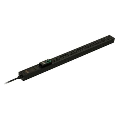 APC Easy Rack PDU, Metered, 0U, 1 Phase, 3.7kW, 230V, 16A, 18 x C13 and 3 x C19 outlets, IEC60309 2P+E inlet view 2