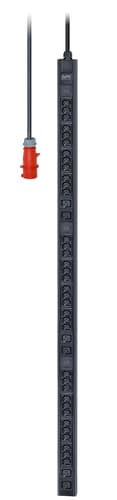 APC Easy Rack PDU, Basic, 0U, 3 Phase, 11kW, 230V, 16A, 36 x C13 and 6 x C19 outlets, IEC60309 3P+N+PE inlet view 1