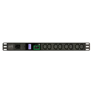 APC Easy Rack PDU, Metered, 1U, 1 Phase, 3.7kW, 230V, 16A, 8 x C13 outlets, IEC60320 C20 inlet view 2