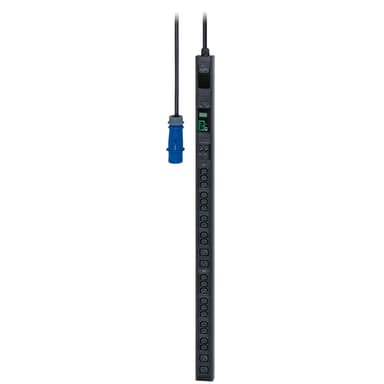 APC Easy Rack PDU, Metered, 0U, 1 Phase, 7.4kW, 230V, 32A, 20 x C13 and 4 x C19 outlets, IEC60309 2P+E inlet view 1