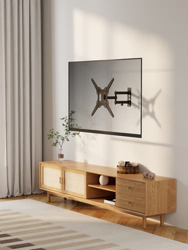 Manhattan Wall Mount for TV & Monitors (Full Motion), For screens 32" to 55", VESA compatibility: all between 100x100mm to 400x400mm - check the dimensions of the four mounting holes on back of screen to ensure it fits, Max 30kg, Black, Bracket view 4