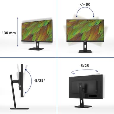 Philips 3000 series 27B1N3800/00 computer monitor 68.6 cm (27") 3840 x 2160 pixels 4K Ultra HD LCD Black view 3