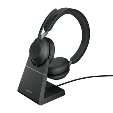 Jabra Evolve2 65 USB-C Black UC Chrg stand Stereo view 1