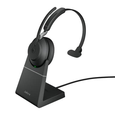 Jabra Evolve2 65 USB-A Black MS Chrg stand Mono view 1