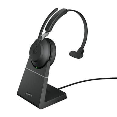 Jabra Evolve2 65 USB-A UC Mono with Charging Stand - Black view 1