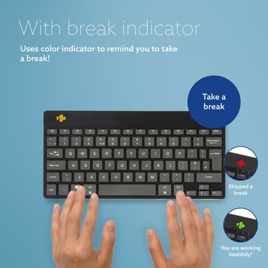 R-Go Tools Ergonomic keyboard R-Go Compact Break, compact keyboard with break software, QWERTY (UK), Bluetooth, black view 10