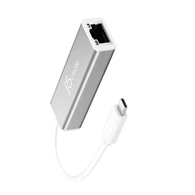 j5create JCE133G USB-C™ to Gigabit Ethernet Adapter, Grey and White view 2