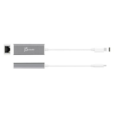j5create JCE133G USB-C™ to Gigabit Ethernet Adapter, Grey and White view 3
