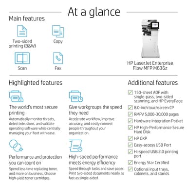 HP LaserJet Enterprise Flow MFP M636z view 18