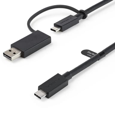 StarTech.com 3.3ft (1m) USB-C Cable with USB-A Adapter Dongle, USB 10Gbps/5Gbps, 100W (5A) PD, 8K 60Hz / 4K 144Hz DP Alt Mode - Thunderbolt Compatible view 1