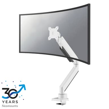Neomounts NM-D775WHITEPLUS Monitor arm 10-49" - gas spring - Topfix - 180°-stop view 1