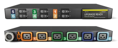 Vertiv MG01X1R1-06L193-3PS56B2H10-S power distribution unit (PDU) 6 AC outlet(s) 1U Black view 1
