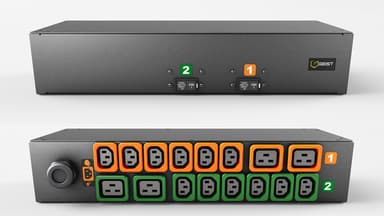 Vertiv G2XPR166-103PB4PS6-IP44 power distribution unit (PDU) 16 AC outlet(s) 2U Black view 1