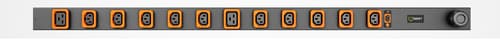 Vertiv GVHVAN122-102P02PS6-IP44 power distribution unit (PDU) 12 AC outlet(s) Black