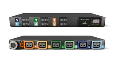 Vertiv MG01D1R1-06L193-3PS56B2H10-S power distribution unit (PDU) 6 AC outlet(s) 1U Black view 1