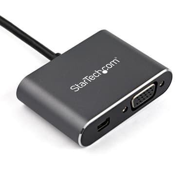 StarTech.com USB C Multiport Video Adapter - USB-C to 4K 60Hz Mini DisplayPort 1.2 or 1080p VGA Monitor Adapter - USB Type-C 2-in-1 MDP HBR2 HDR/VGA Display Converter - TB3 Compatible view 2