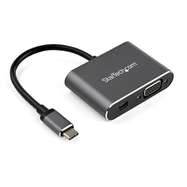 StarTech.com USB C Multiport Video Adapter - USB-C to 4K 60Hz Mini DisplayPort 1.2 or 1080p VGA Monitor Adapter - USB Type-C 2-in-1 MDP HBR2 HDR/VGA Display Converter - TB3 Compatible view 1