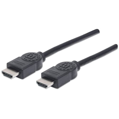 Manhattan HDMI 4K@30Hz Cable with Ethernet, 5m, Suitable for ALL 1080p/HD and majority of 4K uses (check your system 4K specification to be sure), Male to Male, Black, Ultra HD 4k x 2k, Lifetime Warranty, High Speed, Equivalent to HDMIMM15HS (except 40cm longer)