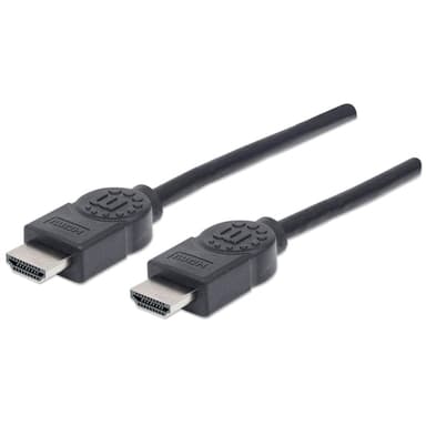 Manhattan HDMI 4K@30Hz Cable with Ethernet, 5m, Suitable for ALL 1080p/HD and majority of 4K uses (check your system 4K specification to be sure), Male to Male, Black, Ultra HD 4k x 2k, Lifetime Warranty, High Speed, Equivalent to HDMIMM15HS (except 40cm longer) view 1