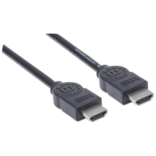 Manhattan HDMI 4K@30Hz Cable with Ethernet, 5m, Suitable for ALL 1080p/HD and majority of 4K uses (check your system 4K specification to be sure), Male to Male, Black, Ultra HD 4k x 2k, Lifetime Warranty, High Speed, Equivalent to HDMIMM15HS (except 40cm longer)