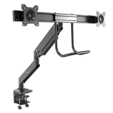 StarTech.com Desk Mount Dual Monitor Arm with USB & Audio - Slim Full Motion Adjustable Dual Monitor VESA Mount for up to 32" (17.6lb/8kg) Displays - Ergonomic Articulating - C-Clamp/Grommet view 1