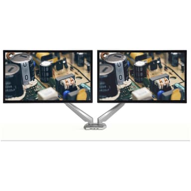StarTech.com Desk Mount Dual Monitor Arm with USB & Audio, Desk Clamp VESA Mount for up to 32" (17.6lb/8kg) Displays, Ergonomic Full Motion Dual Monitor Arm - Silver view 5