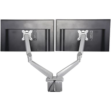 StarTech.com Desk Mount Dual Monitor Arm with USB & Audio, Desk Clamp VESA Mount for up to 32" (17.6lb/8kg) Displays, Ergonomic Full Motion Dual Monitor Arm - Silver view 3