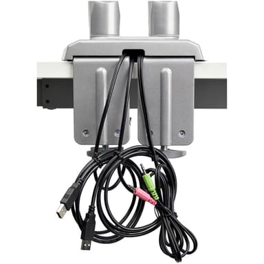 StarTech.com Desk Mount Dual Monitor Arm with USB & Audio, Desk Clamp VESA Mount for up to 32" (17.6lb/8kg) Displays, Ergonomic Full Motion Dual Monitor Arm - Silver view 12