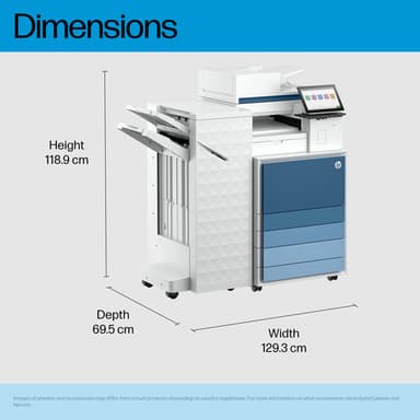HP Color LaserJet Enterprise Flow LaserJet Enterprise 8601z+ Multifunction Black and white Printer, Only Ethernet; Duplex; Copier, Scanner view 6