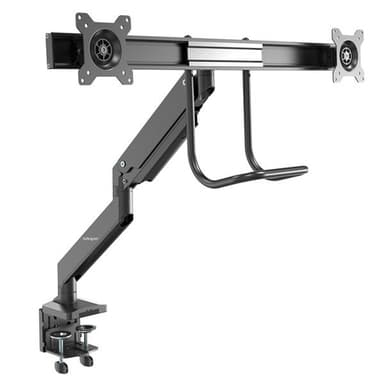 StarTech.com Desk Mount Dual Monitor Arm - Ergonomic Dual Monitor VESA Mount 32" (17.6lb/8kg) Displays - Crossbar Handle for Synchronized Full Motion - Height Adjustable - C-Clamp/Grommet view 1