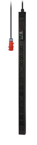 APC Easy Rack PDU, Metered, 0U, 3 Phase, 11kW, 230V, 16A, 21 x C13 and 3 x C19 outlets, IEC60309 3P+N+PE inlet view 1