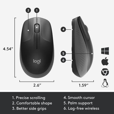 Logitech M190 Full-size wireless mouse view 11