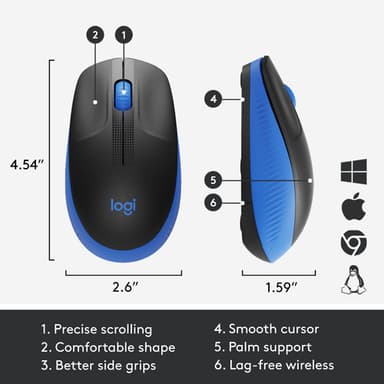 Logitech M190 Full-size wireless mouse view 11