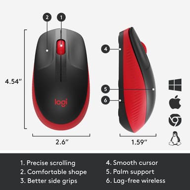 Logitech M190 Full-size wireless mouse view 11