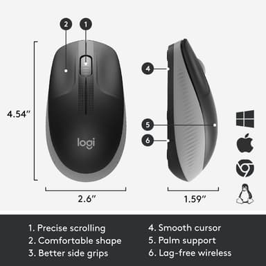 Logitech M190 Full-size wireless mouse view 11
