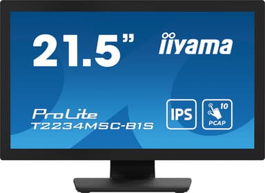 iiyama ProLite T2234MSC-B1S computer monitor 54.6 cm (21.5") 1920 x 1080 pixels Full HD Touchscreen Black view 2