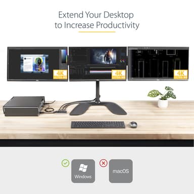 StarTech.com 3 Port Multi Monitor Adapter - DisplayPort 1.4 to 3x 4K DisplayPort Video Splitter - Dual or Triple 4K - Laptop/Desktop DisplayPort MST Hub for Multiple Monitors - For Windows PCs Only view 8